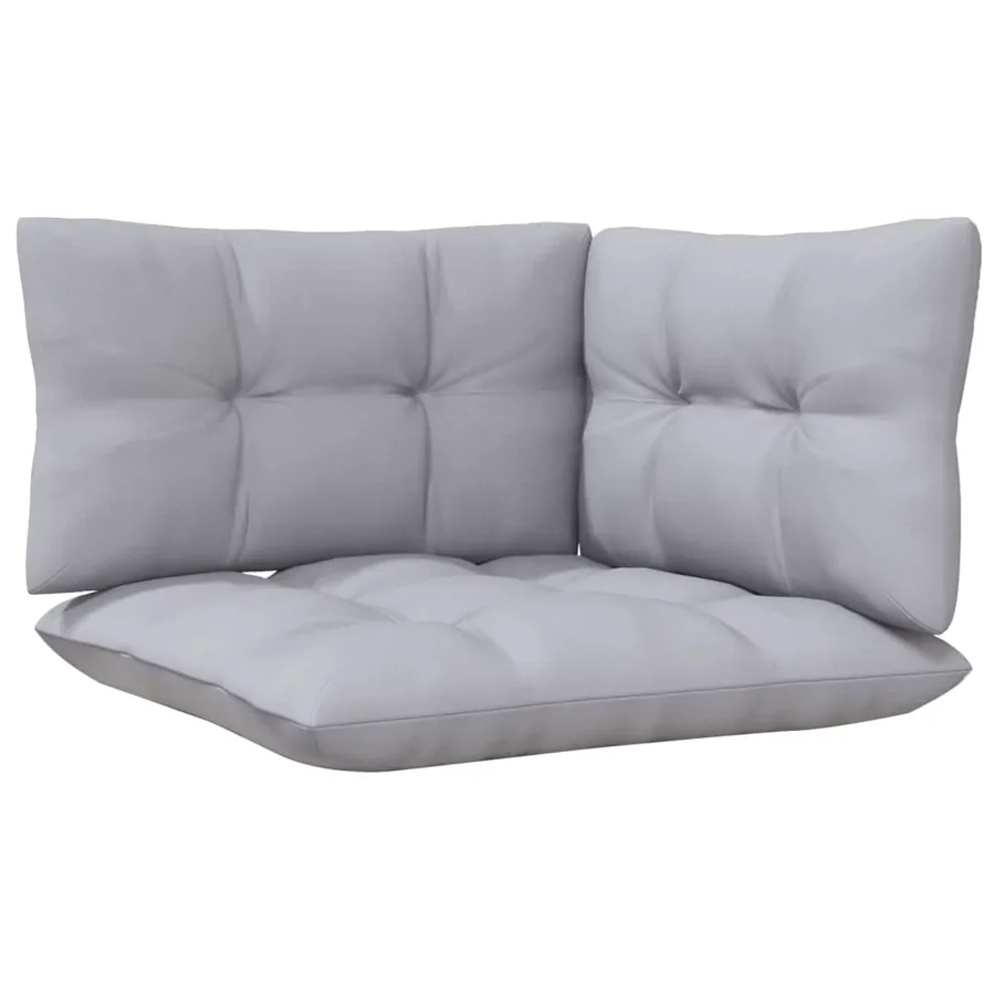 Salon de jardin 4 pcs avec coussins gris Bois de pin - 5