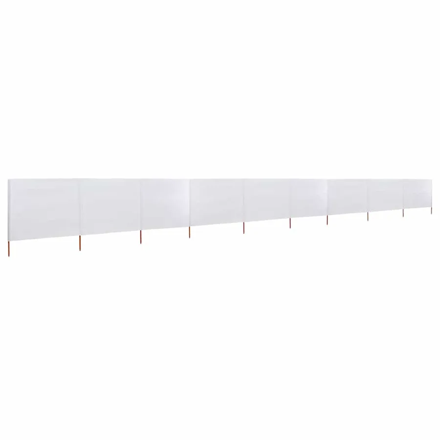 Paravent 9 panneaux Tissu 1200 x 160 cm Blanc sable - 2