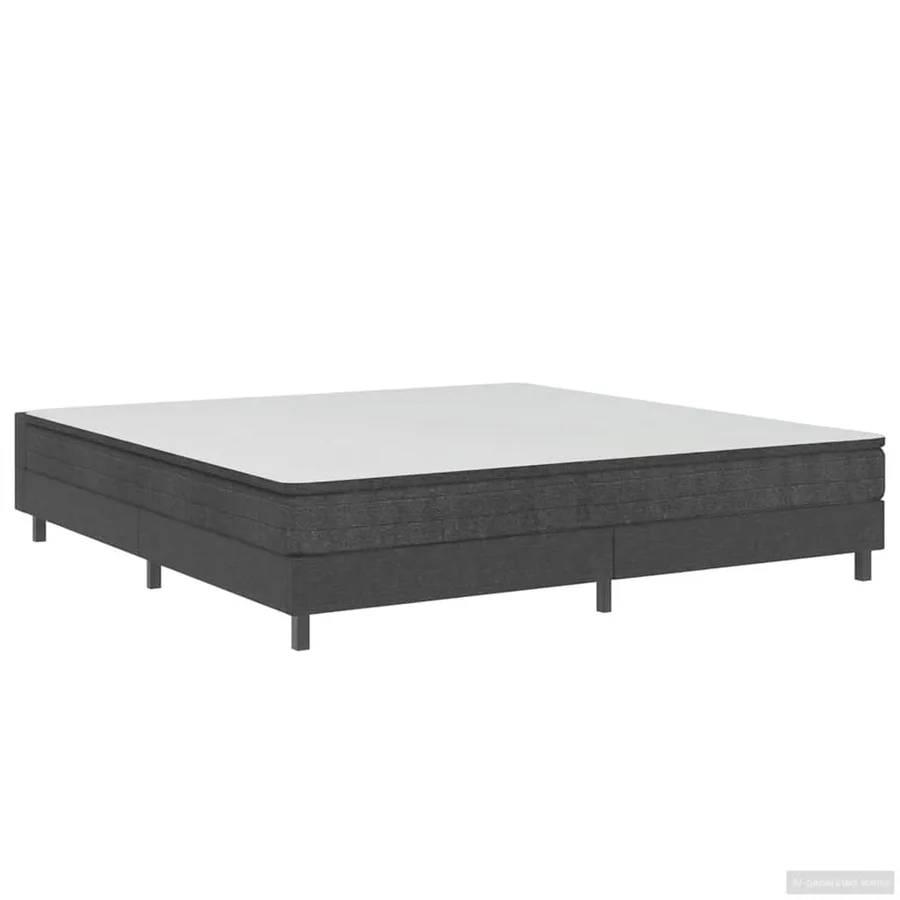 Sommier à lattes de lit sans matelas gris tissu 200x200 cm - 2