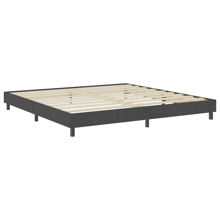 Sommier à lattes de lit sans matelas gris tissu 200x200 cm - 3