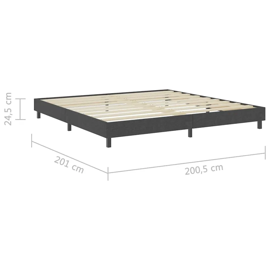 Sommier à lattes de lit sans matelas gris tissu 200x200 cm - 8