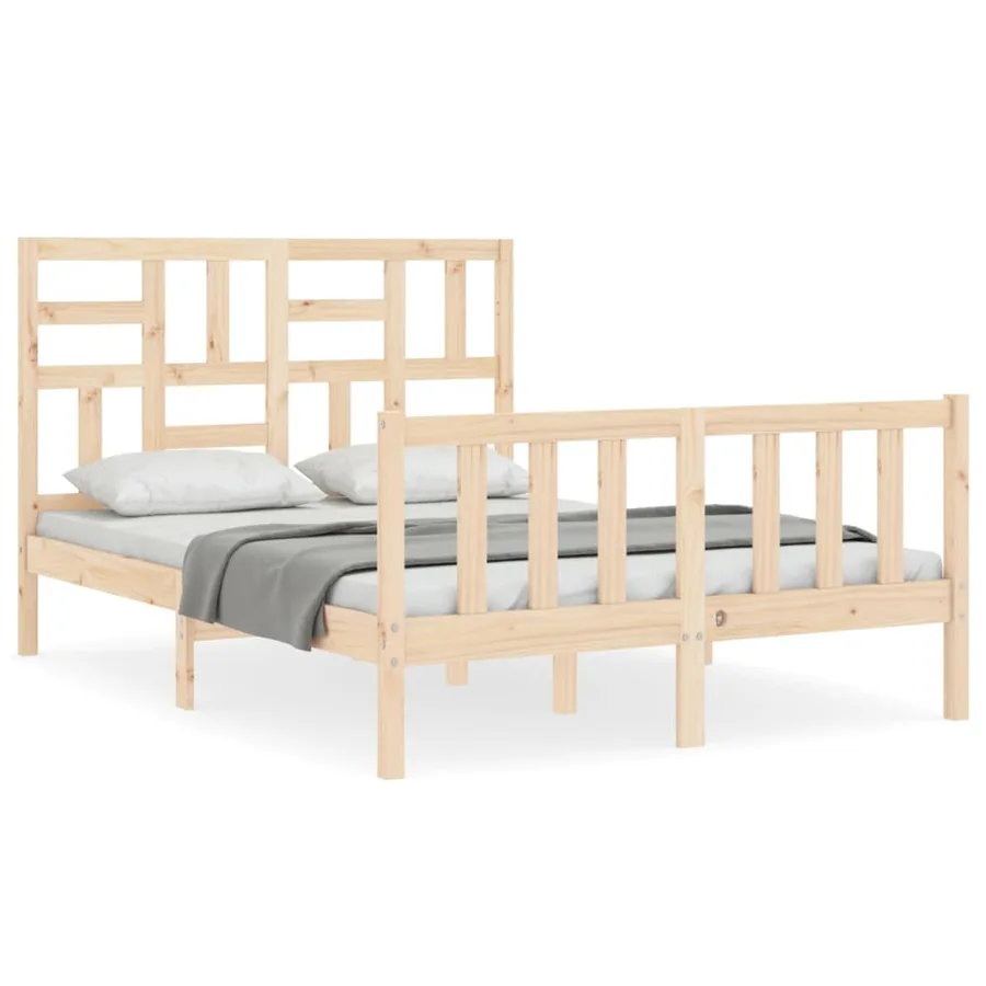 Cadre de lit sans matelas 140x200 cm bois massif de pin - 2