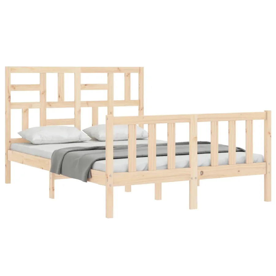 Cadre de lit sans matelas 140x200 cm bois massif de pin - 4