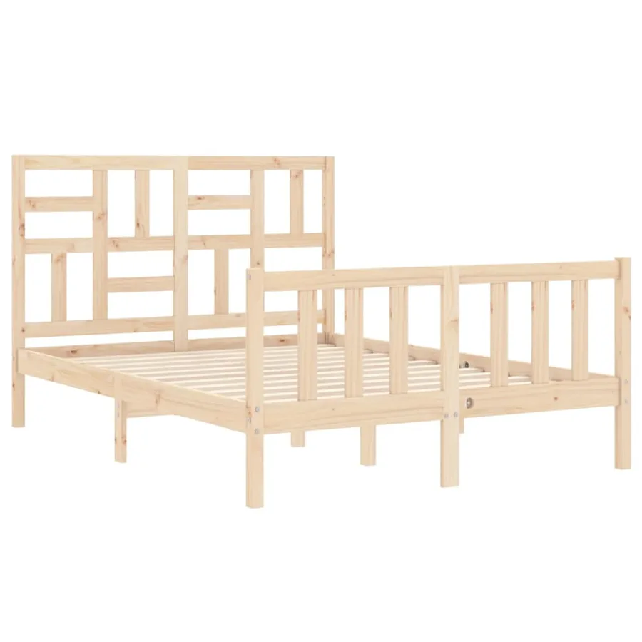 Cadre de lit sans matelas 140x200 cm bois massif de pin - 5