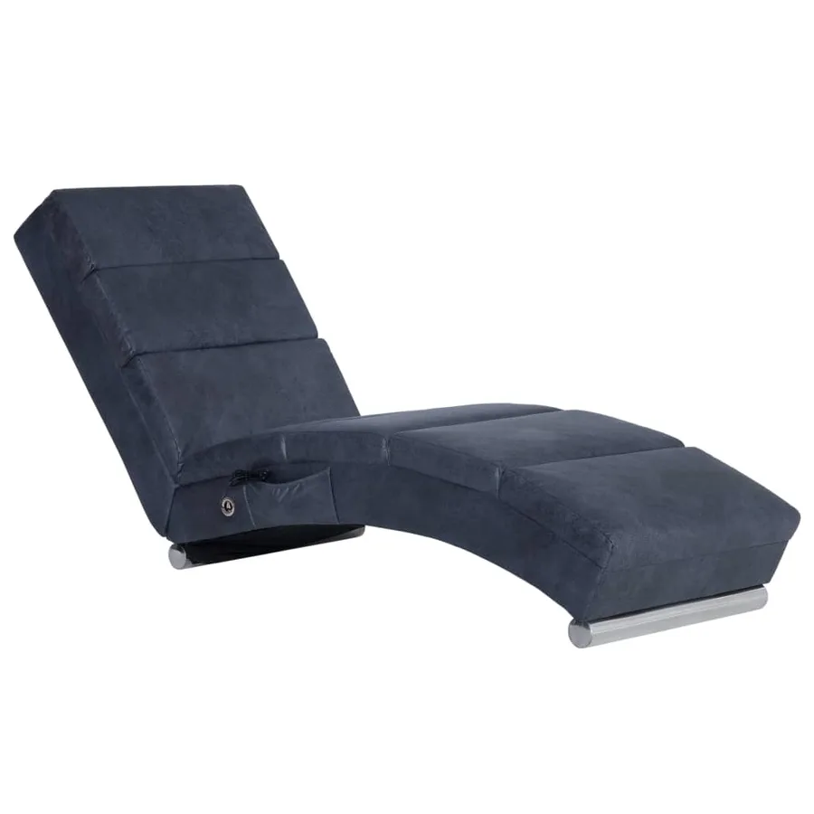 Chaise longue de longue Gris Similicuir daim - 2
