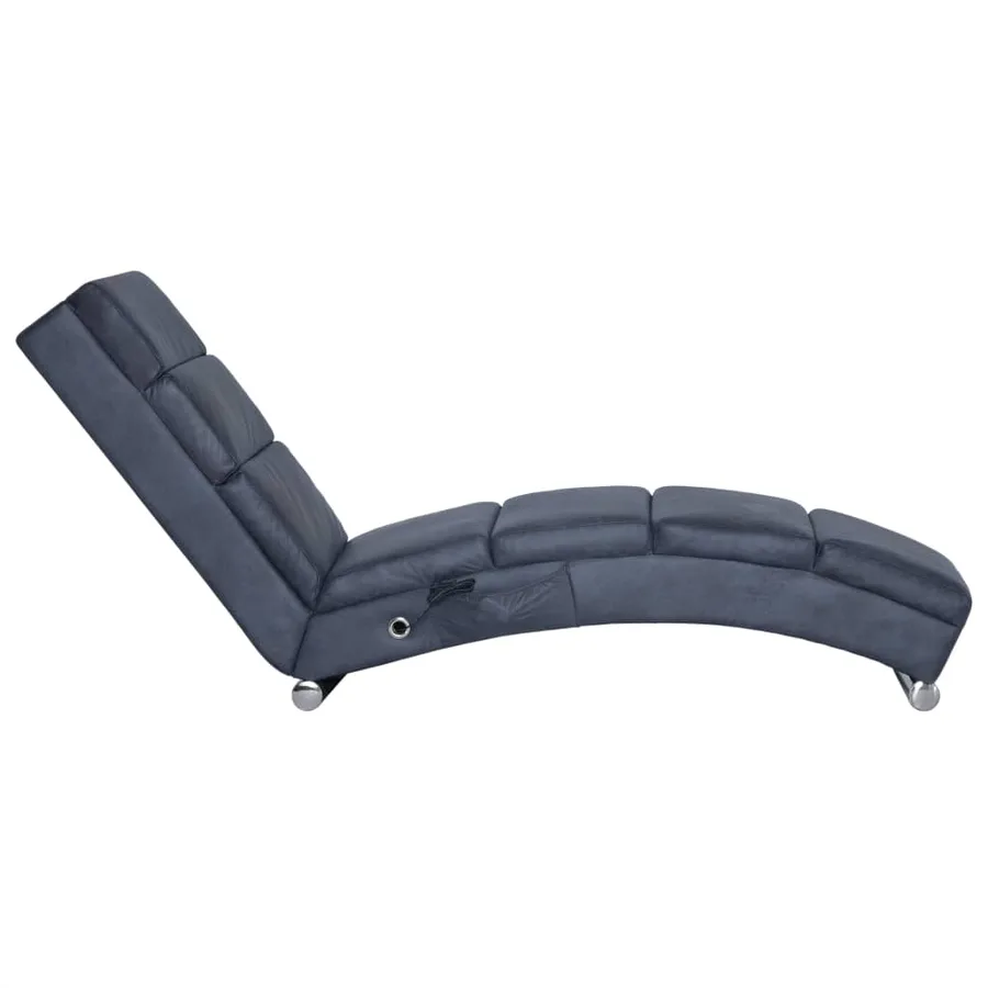 Chaise longue de longue Gris Similicuir daim - 3