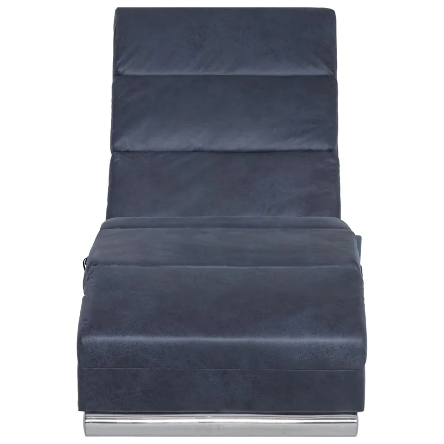 Chaise longue de longue Gris Similicuir daim - 5