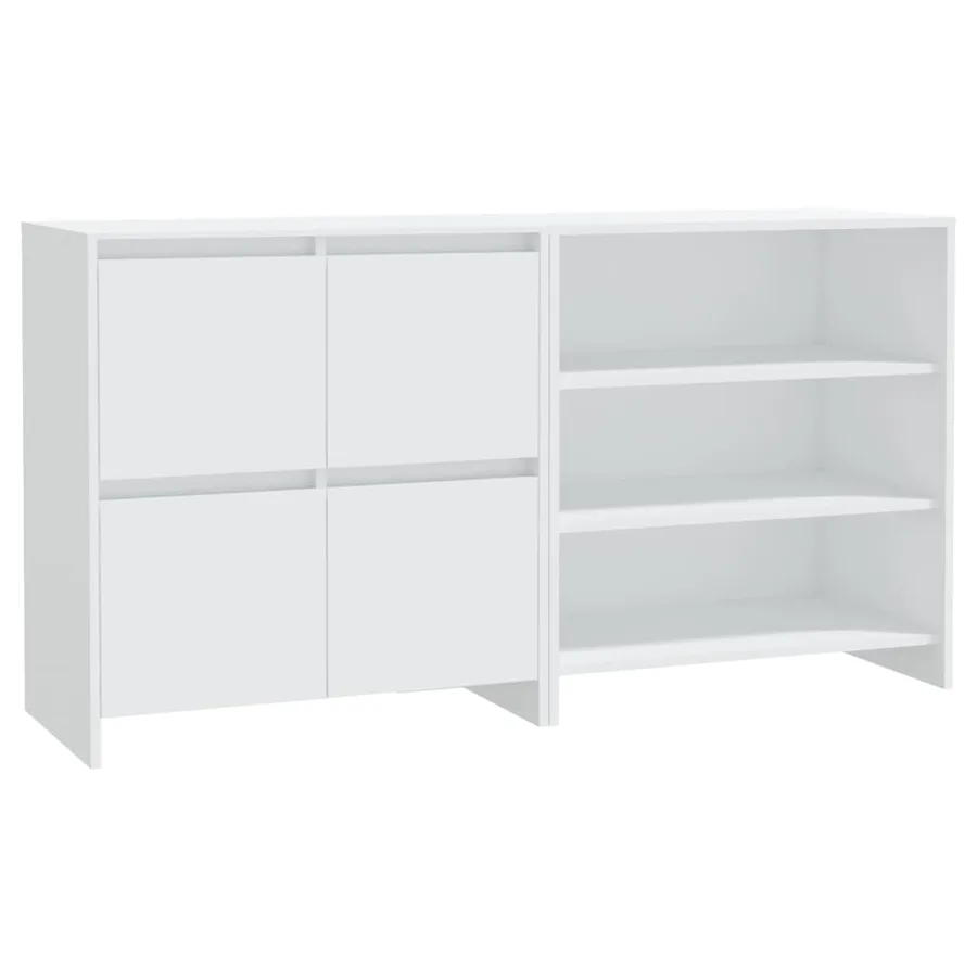 Buffets 2 pcs Blanc Bois d'ingénierie - 2