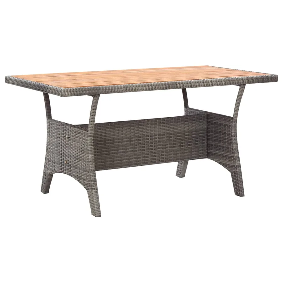 Ensemble à manger de jardin 3 pcs Résine tressée bois d'acacia - 8