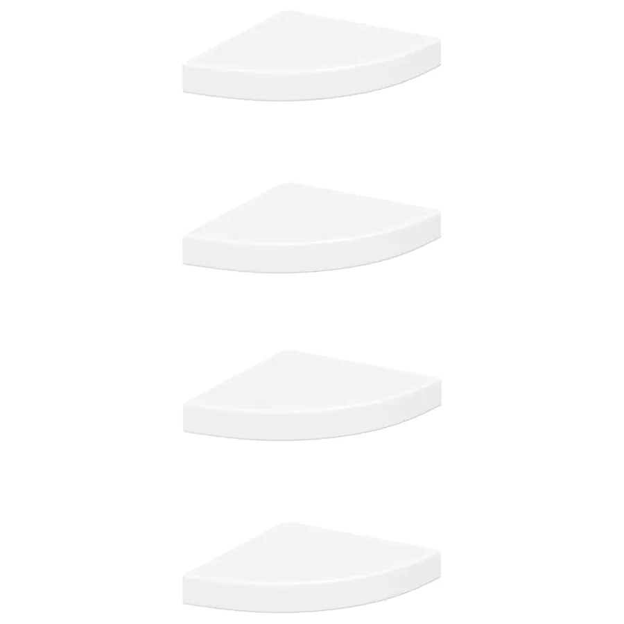Étagères d'angle flottantes 4 pcs blanc 25x25x3,8 cm MDF - 2