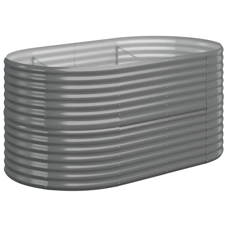 Lit surélevé de jardin Acier galvanisé 152x80x68 cm gris - 2