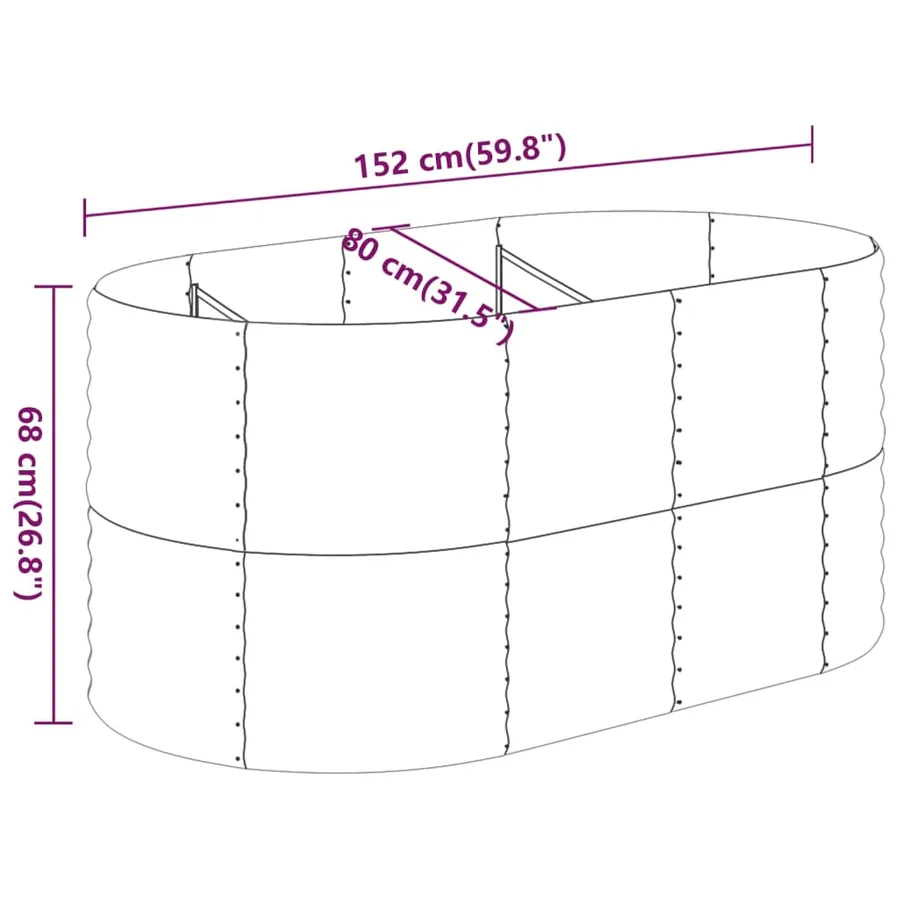 Lit surélevé de jardin Acier galvanisé 152x80x68 cm gris - 6