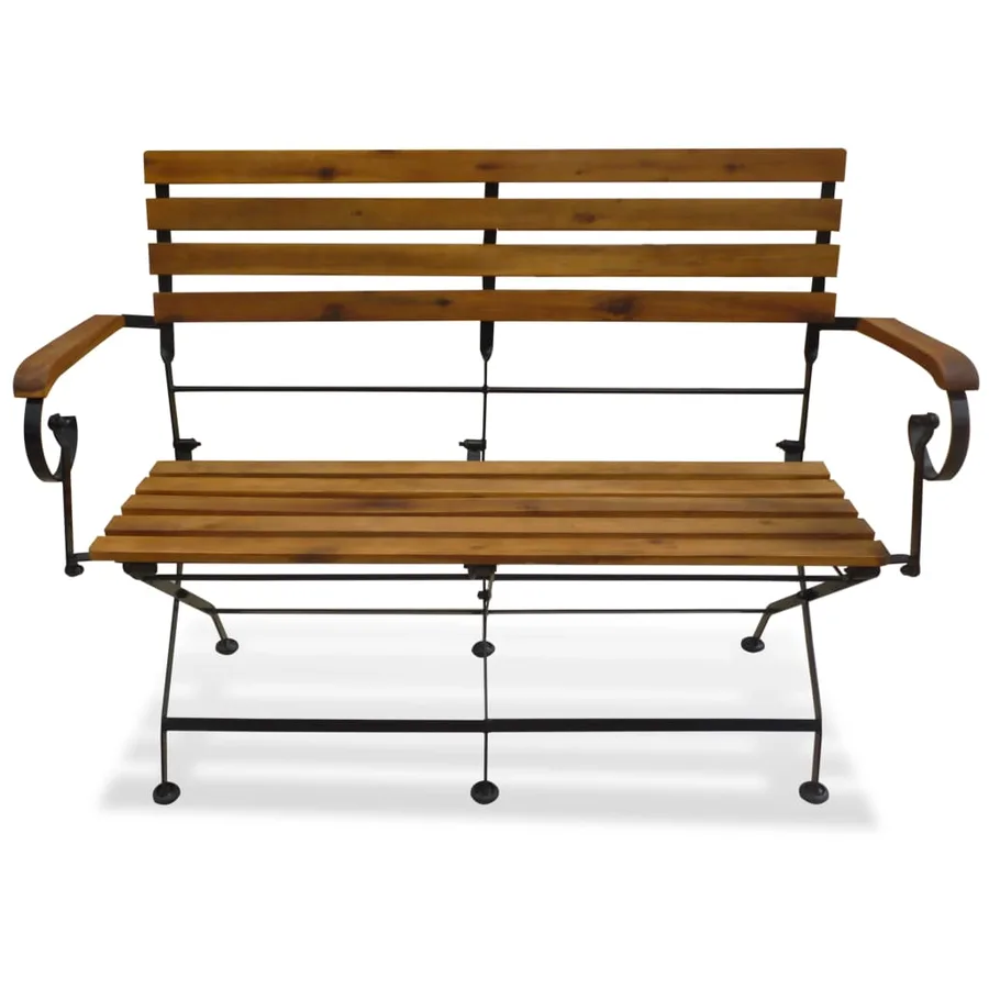 Banc pliable de jardin 112 cm Bois d'acacia solide - 2