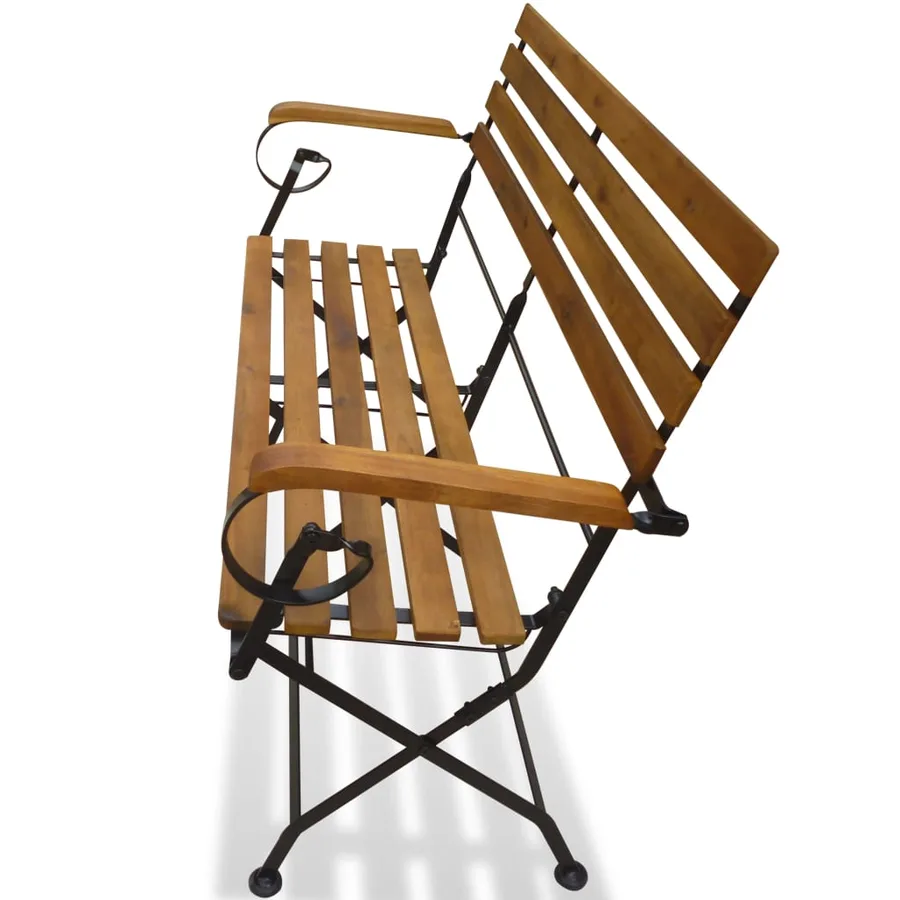 Banc pliable de jardin 112 cm Bois d'acacia solide - 3