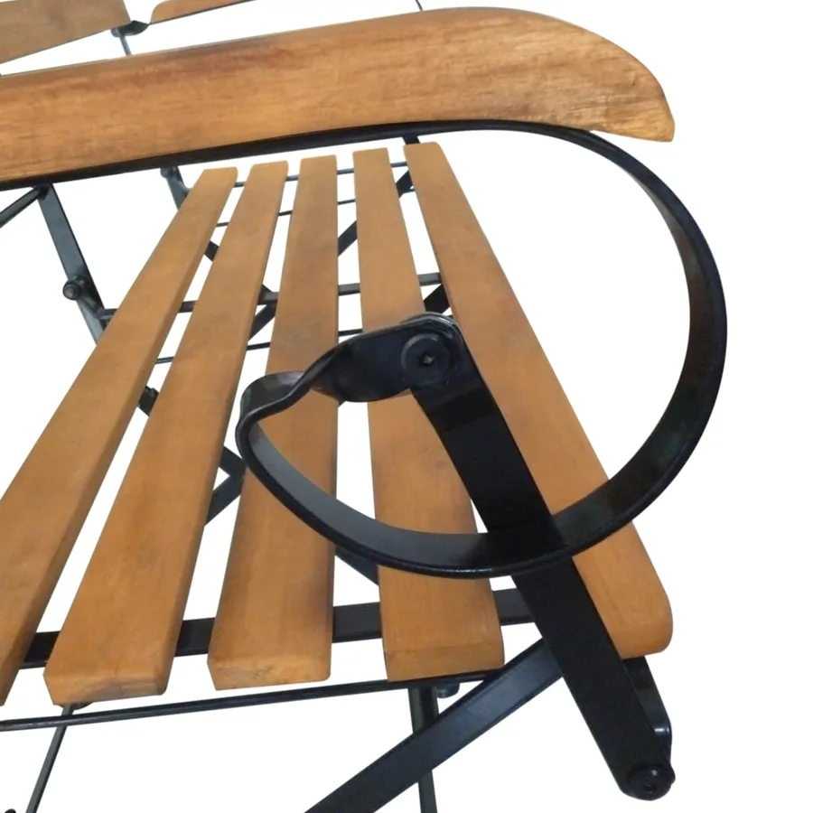 Banc pliable de jardin 112 cm Bois d'acacia solide - 4