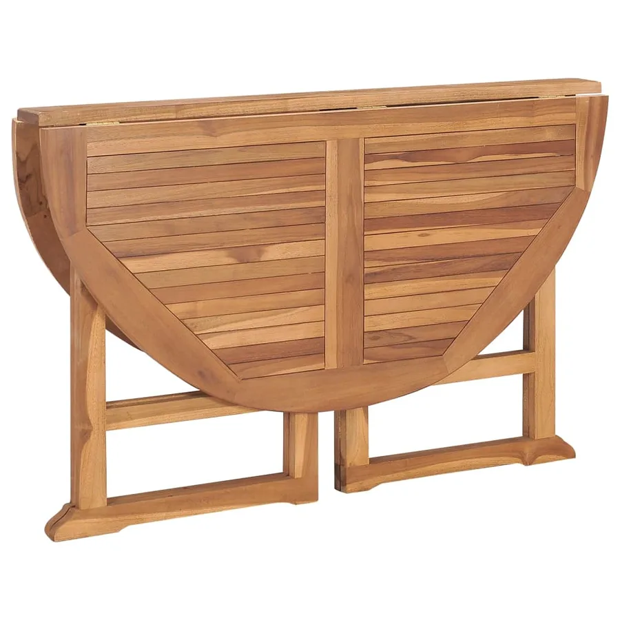 Table à dîner de jardin pliable Ø110x75 cm Bois massif de teck - 6
