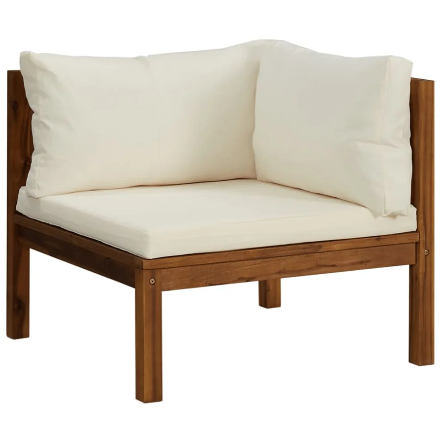 Salon de jardin 9 pcs avec coussin Bois d'acacia solide - 3