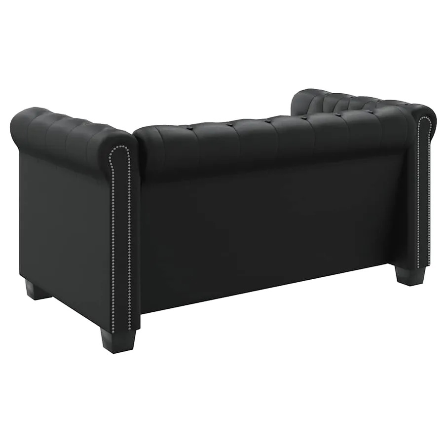 Canapé Chesterfield à 2 places et à 3 places noir - 10