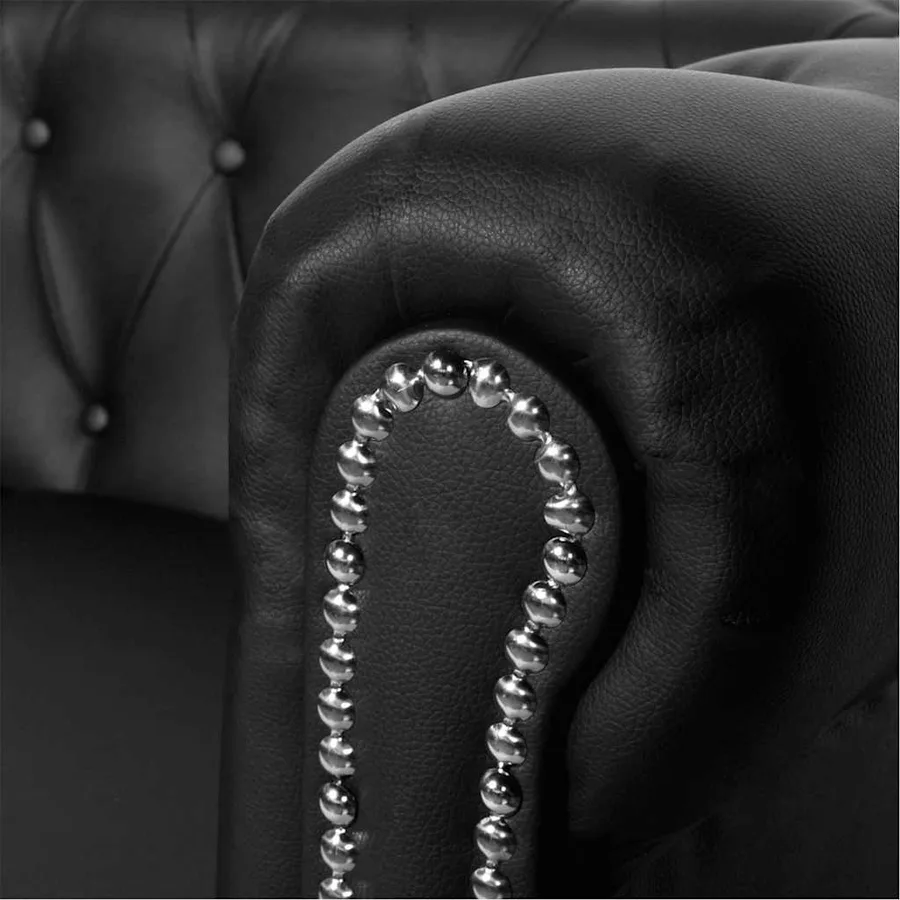 Canapé Chesterfield à 2 places et à 3 places noir - 12