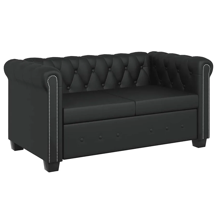 Canapé Chesterfield à 2 places et à 3 places noir - 4