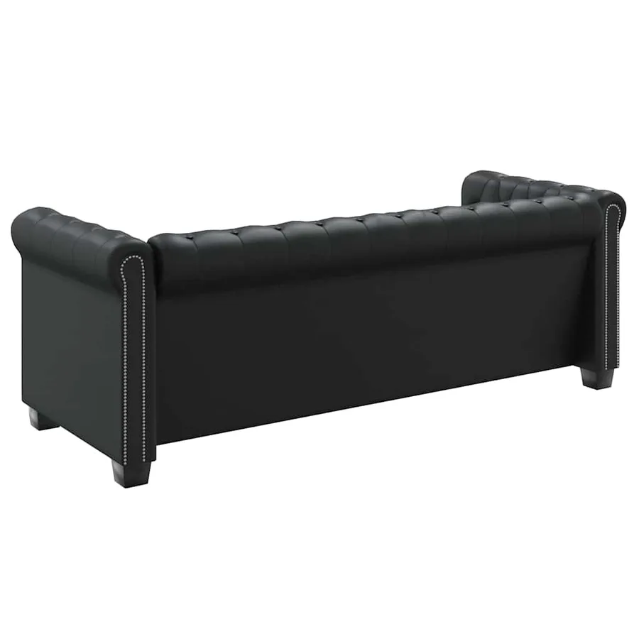 Canapé Chesterfield à 2 places et à 3 places noir - 9