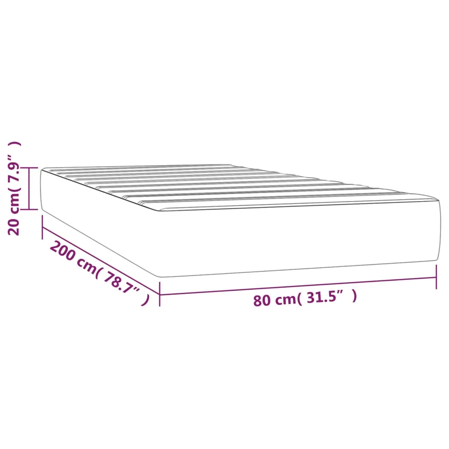 Matelas de lit à ressorts ensachés fermeté moyenne Gris clair 80x200x20 cm - 7