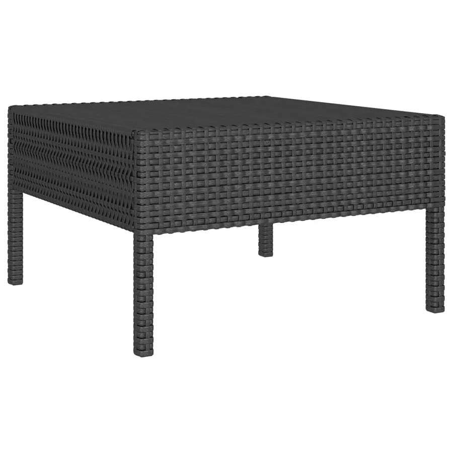 Salon de jardin 9 pcs avec coussins Résine tressée Gris - 5