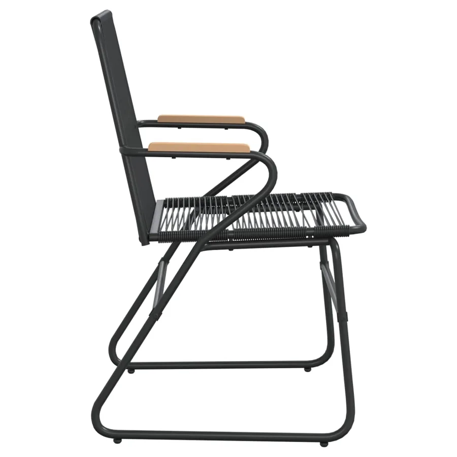 Chaises de jardin lot de 2 noir 58x59x85,5 cm Rotin PVC - 5