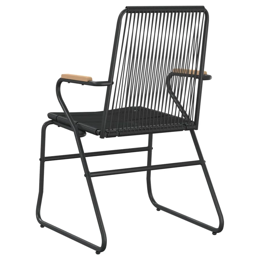 Chaises de jardin lot de 2 noir 58x59x85,5 cm Rotin PVC - 6