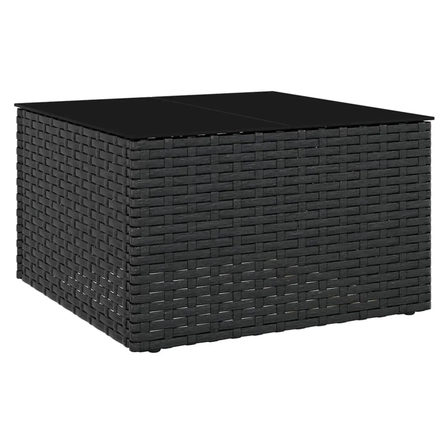 Salon de jardin 2 pcs avec coussins Noir Résine tressée - 8