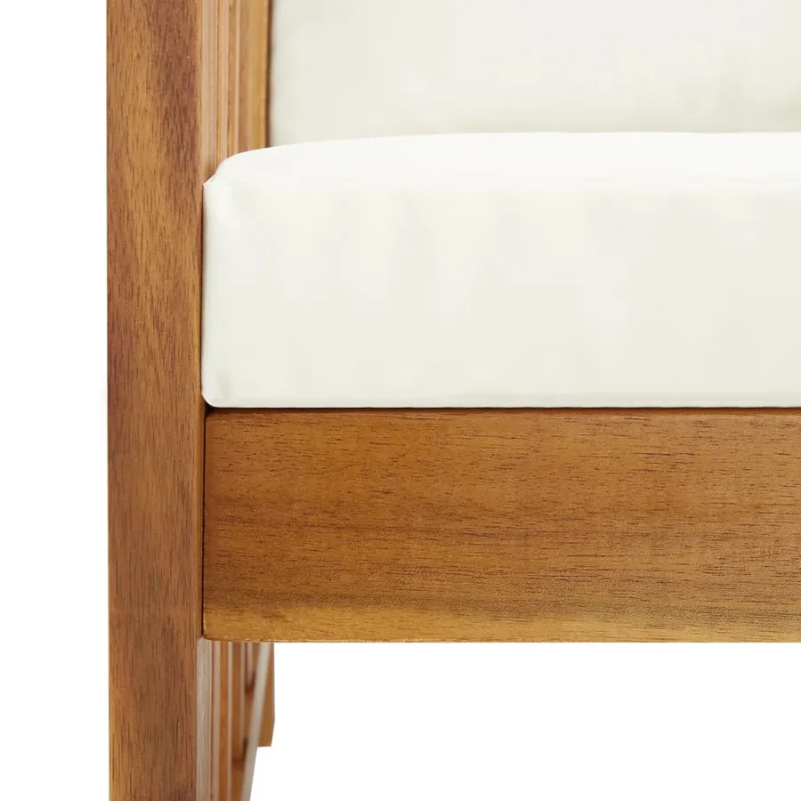 Banc de jardin avec coussins 119 cm Bois solide d'acacia - 5