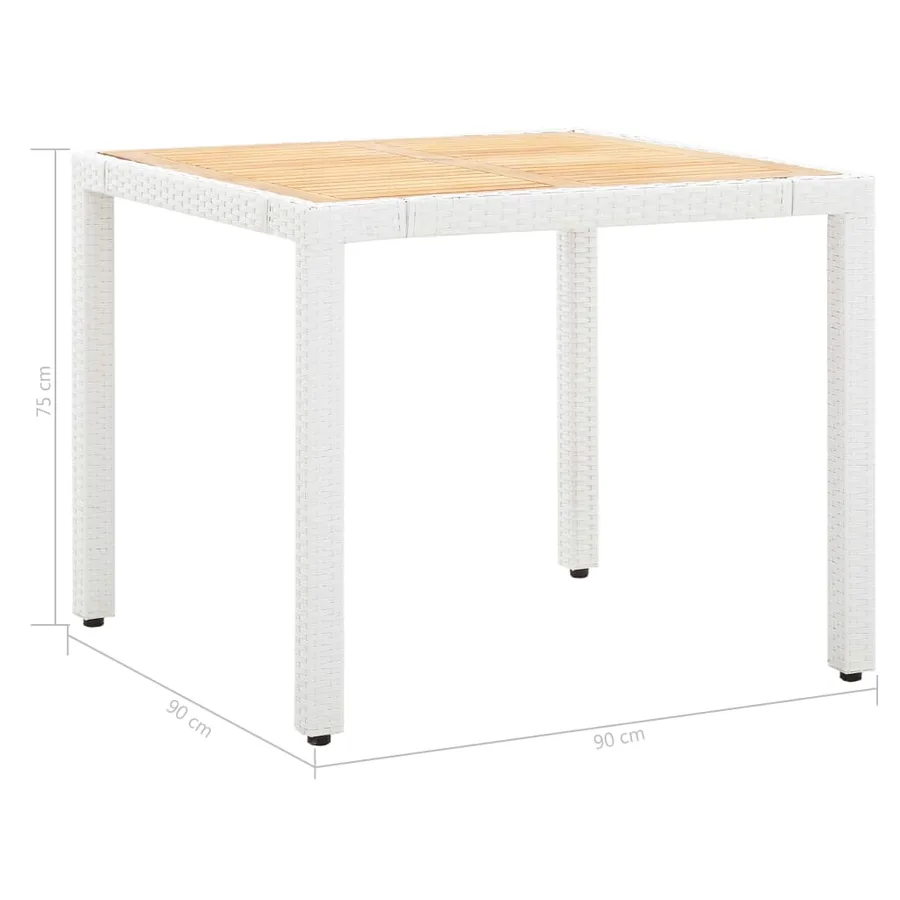 Salon de jardin 5 pcs résine tressée blanc - 12