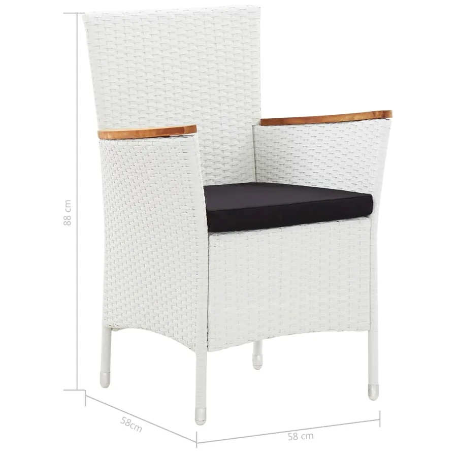 Salon de jardin 5 pcs résine tressée blanc - 13