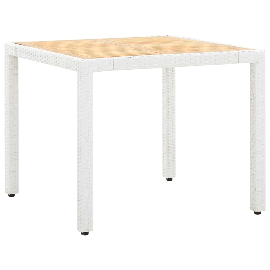 Salon de jardin 5 pcs résine tressée blanc - 2