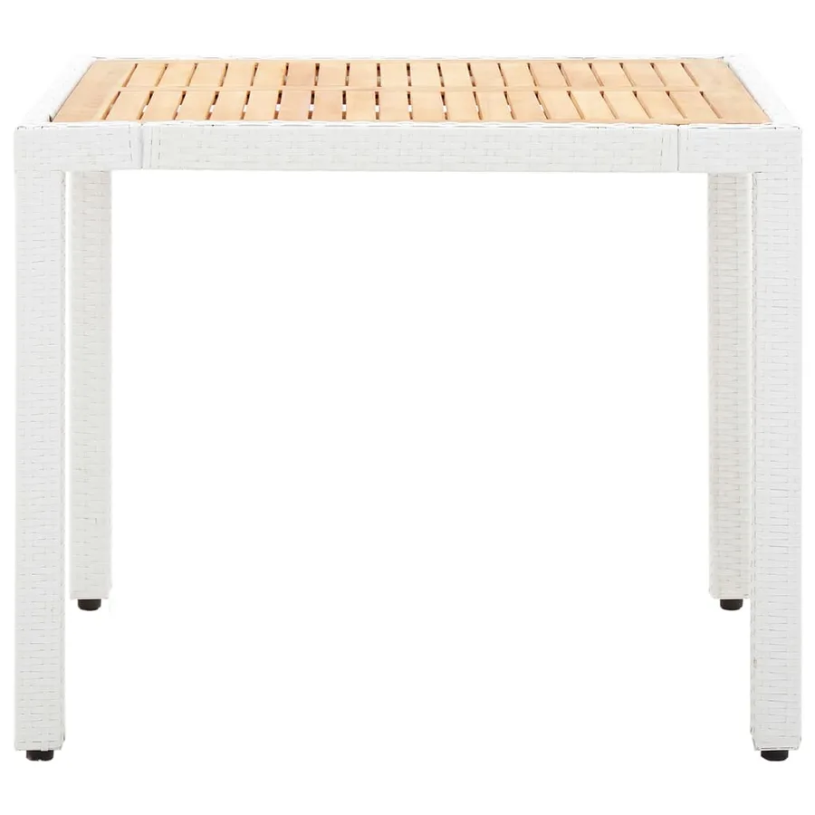 Salon de jardin 5 pcs résine tressée blanc - 3