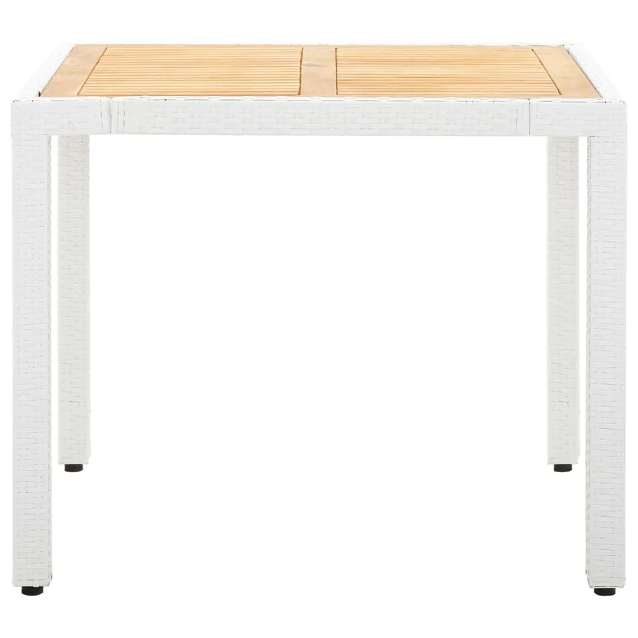 Salon de jardin 5 pcs résine tressée blanc - 4