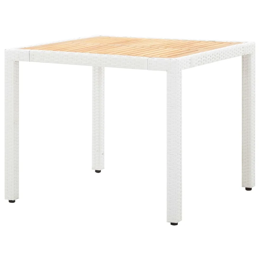 Salon de jardin 5 pcs résine tressée blanc - 5
