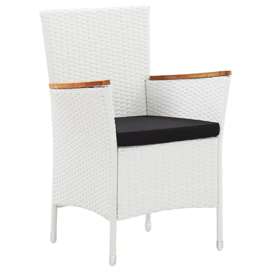 Salon de jardin 5 pcs résine tressée blanc - 6