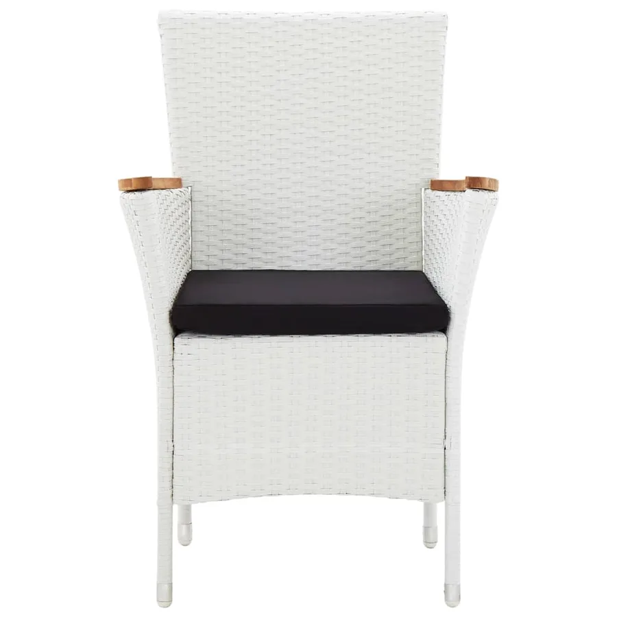 Salon de jardin 5 pcs résine tressée blanc - 7