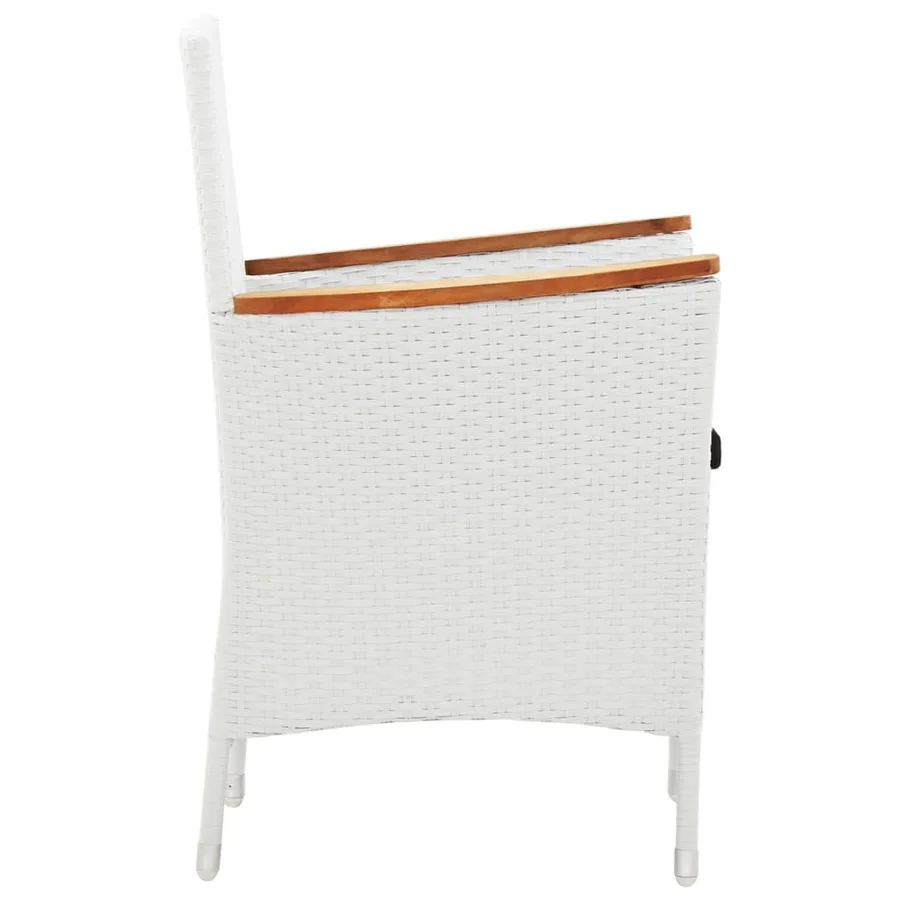 Salon de jardin 5 pcs résine tressée blanc - 8