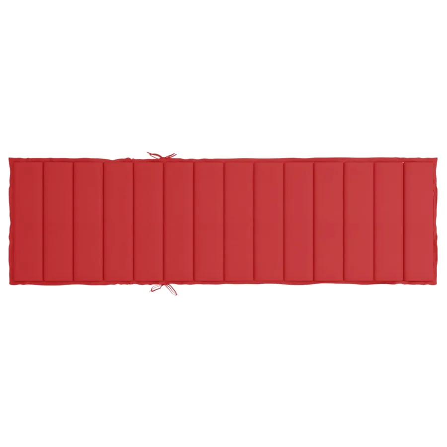 Coussin de chaise longue rouge 200x50x3 cm tissu oxford - 5