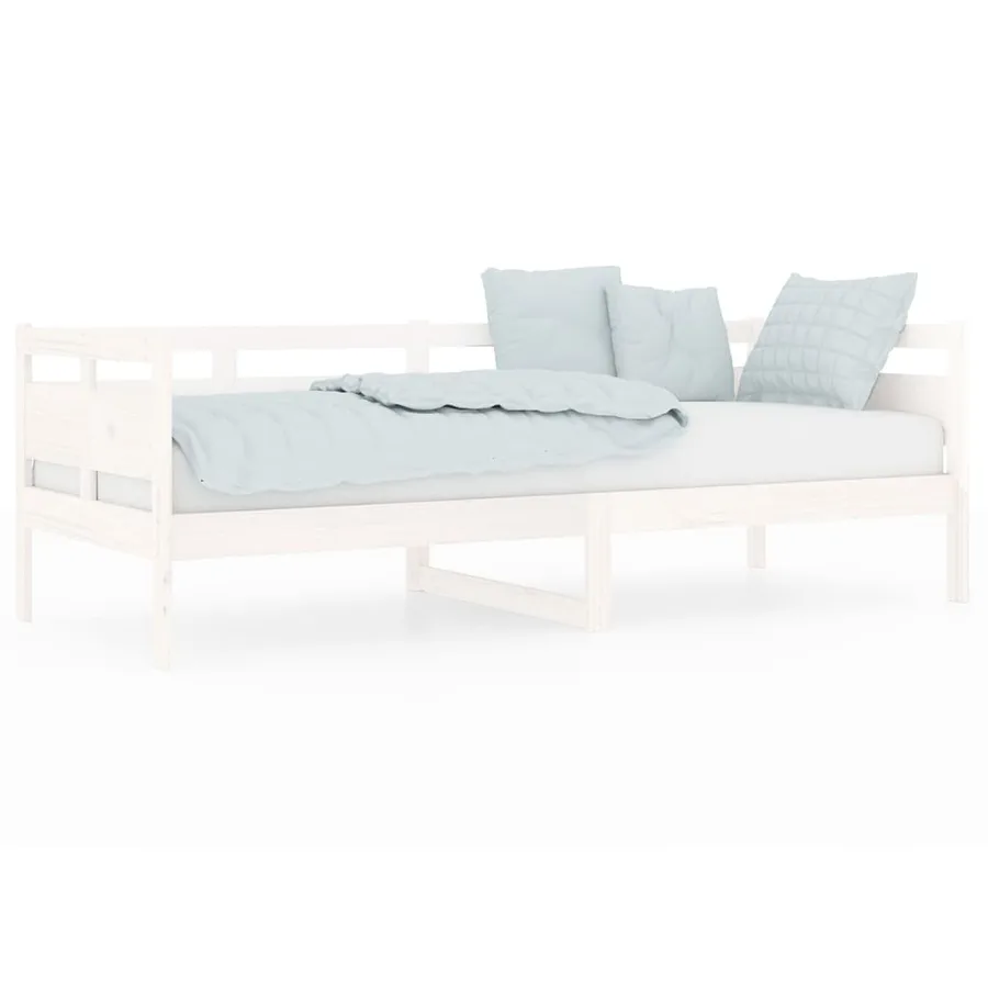 Lit de jour sans matelas blanc bois de pin massif 80x200 cm - 2
