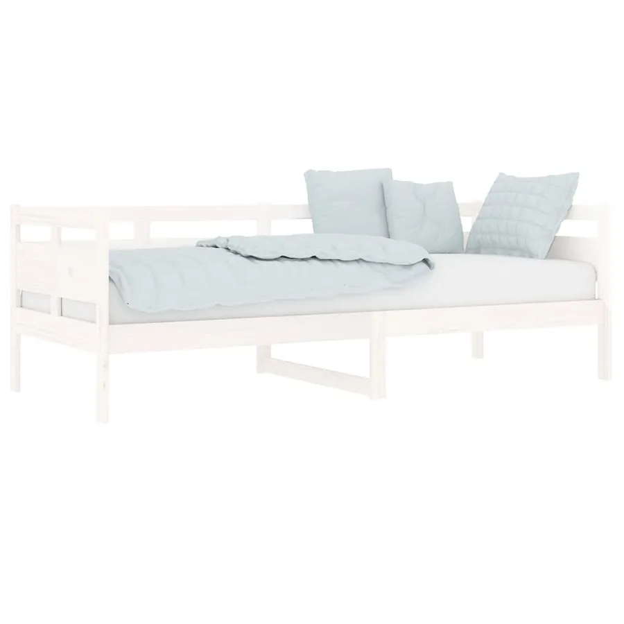 Lit de jour sans matelas blanc bois de pin massif 80x200 cm - 3
