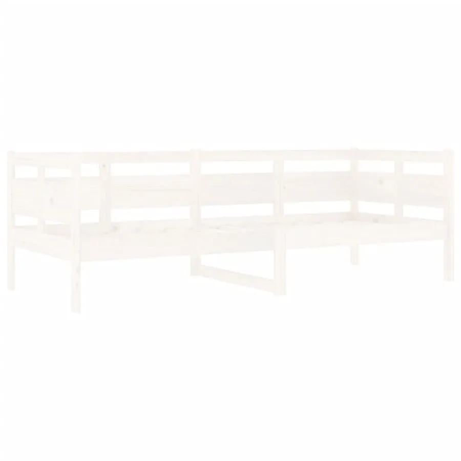 Lit de jour sans matelas blanc bois de pin massif 80x200 cm - 4