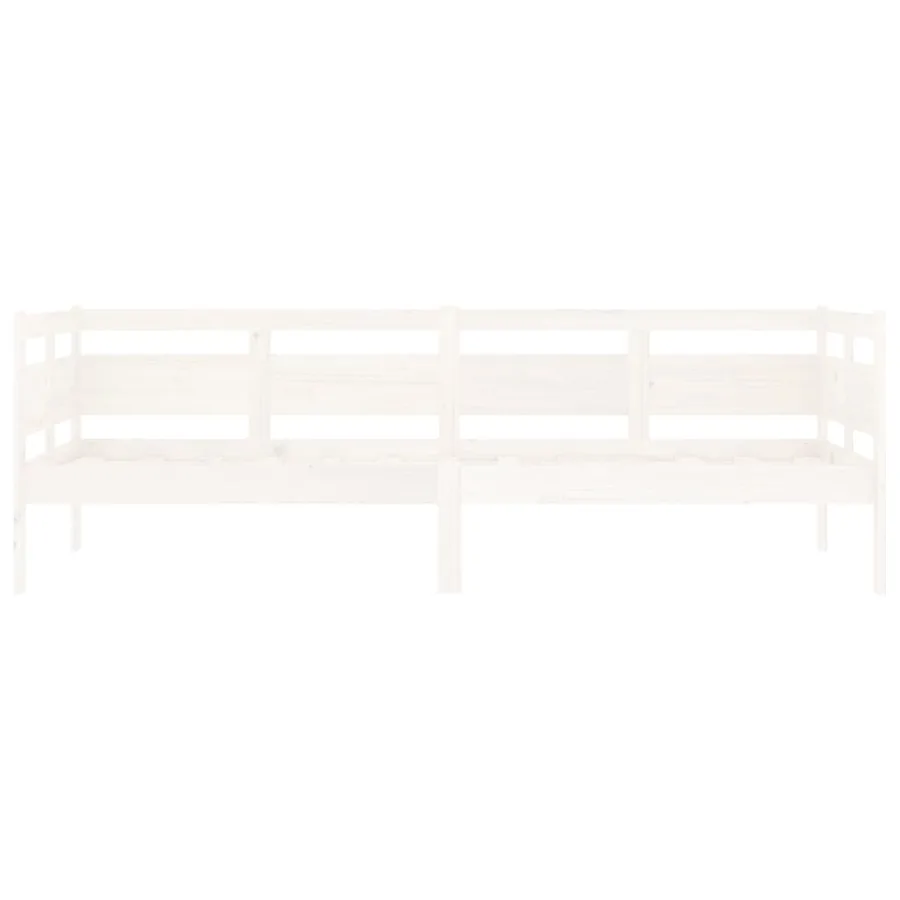 Lit de jour sans matelas blanc bois de pin massif 80x200 cm - 5