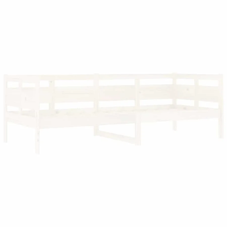 Lit de jour sans matelas blanc bois de pin massif 80x200 cm - 7