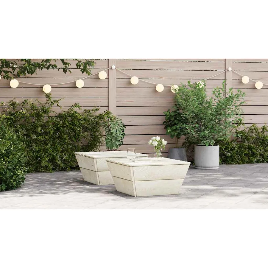 Tables de jardin 2 pcs 60x60x30 cm Bois d'épicéa imprégné