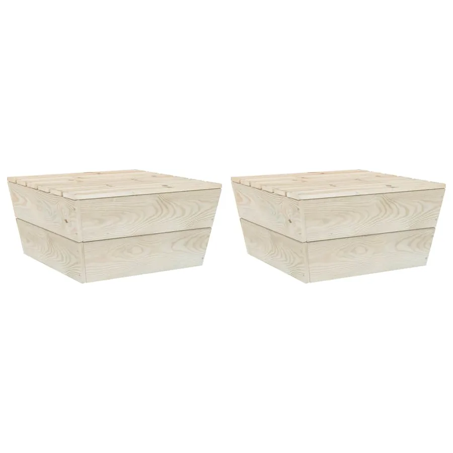 Tables de jardin 2 pcs 60x60x30 cm Bois d'épicéa imprégné - 2