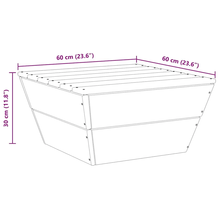 Tables de jardin 2 pcs 60x60x30 cm Bois d'épicéa imprégné - 7