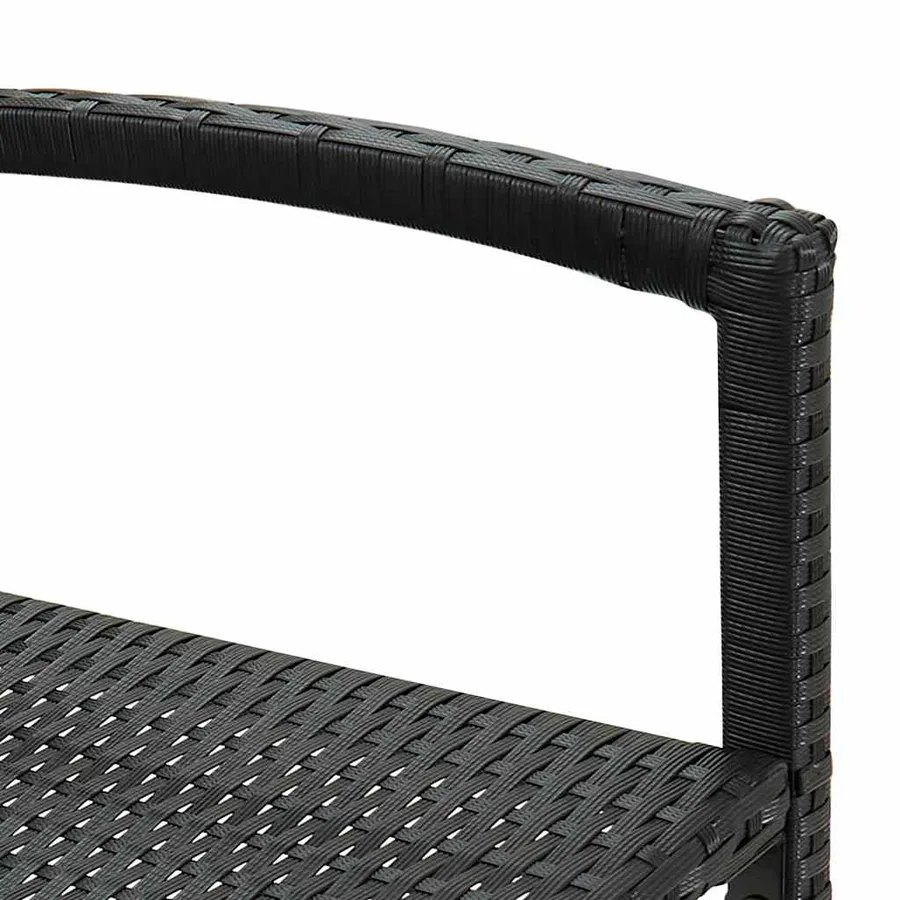 Tabourets de bar lot de 4 noir résine tressée - 6